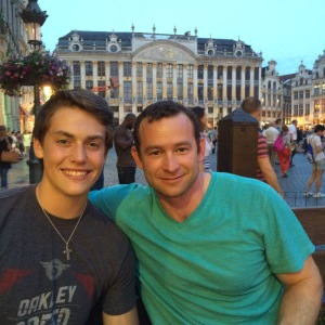 The boys in the Grand Place in Brussels