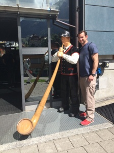 Brian and a traditional Alpine Horn