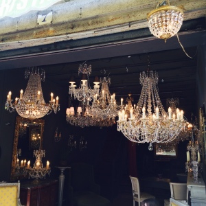 and don't forget Parisian crystal chandeliers..